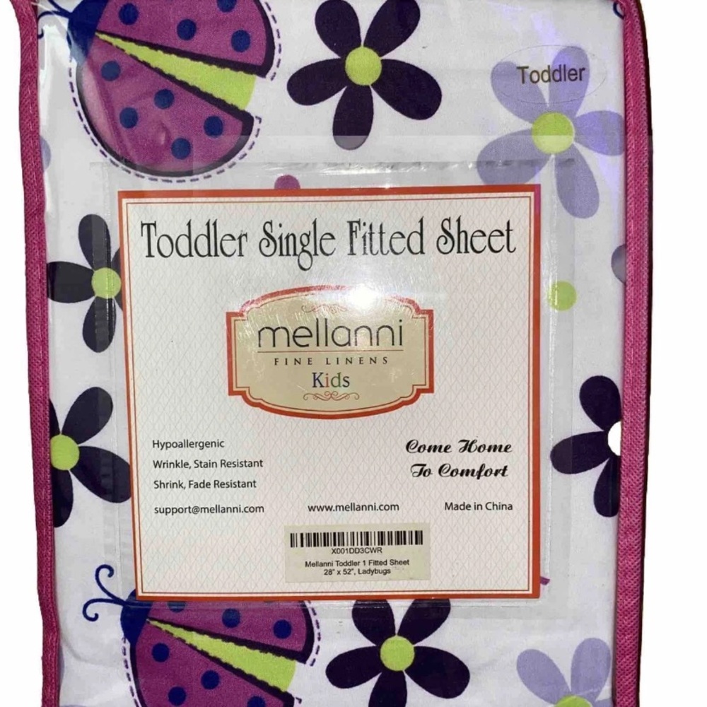Kids Toddler Single Fitted Sheet - Purple and White
